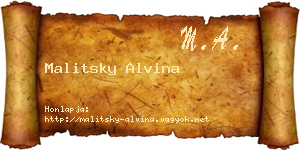 Malitsky Alvina névjegykártya